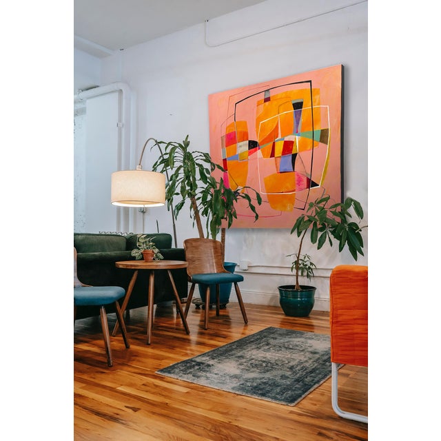 Abbott's large format paintings speak about architecture, design, and materiality by the use of line and shapes to enhance...