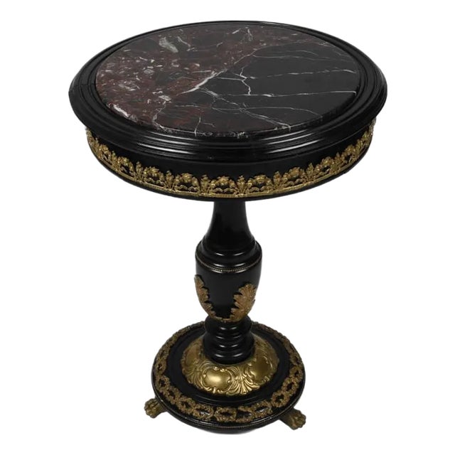 Antique French Dore Bronze and Marble Top Console Table For Sale