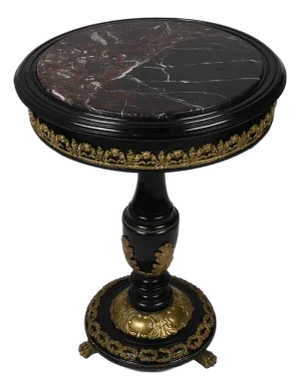 Antique French Dore Bronze and Marble Top Console Table