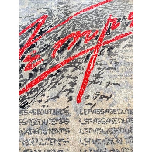 Hand-Tufted Wool The Passage of Time Art Tapestry by Bernard Quentin, France, 1998 For Sale - Image 4 of 14