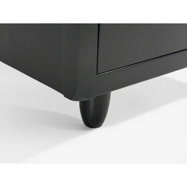 American of Martinsville, Campaign Dressers, Ebonized Wood, Chrome, Usa, 1970s For Sale - Image 9 of 14