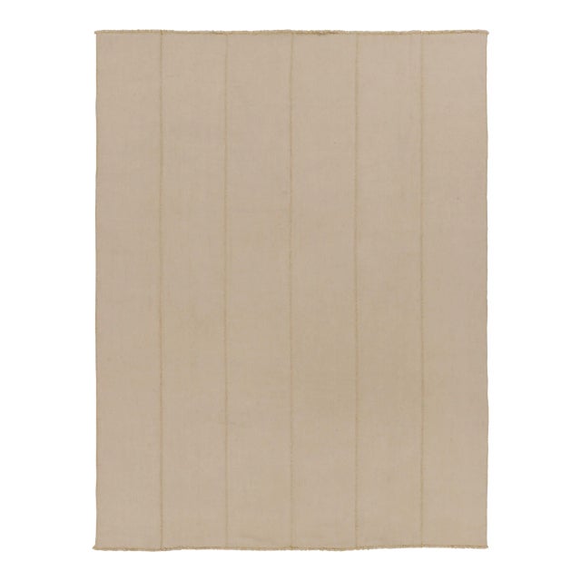 Rug & Kilim’s Contemporary Kilim in Beige and Cream Textural Stripes For Sale