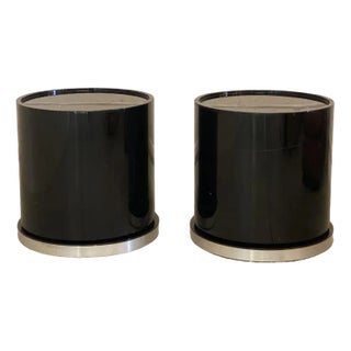 Lacquered Wooden Bedside Tables, 1980s, Set of 2 For Sale