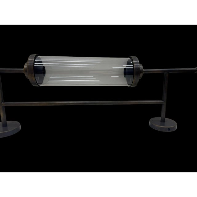 Handmade Brass Double Light Glass Tube Wall Sconce For Sale - Image 12 of 17