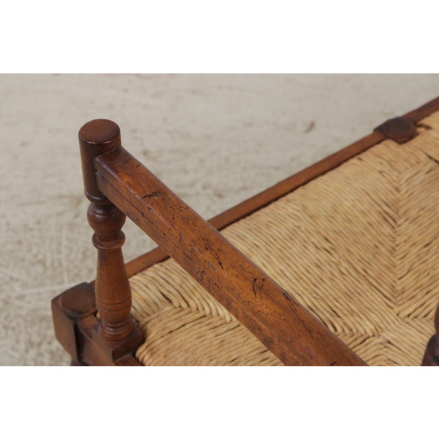 Country French Rush Seat Bench For Sale - Image 10 of 15