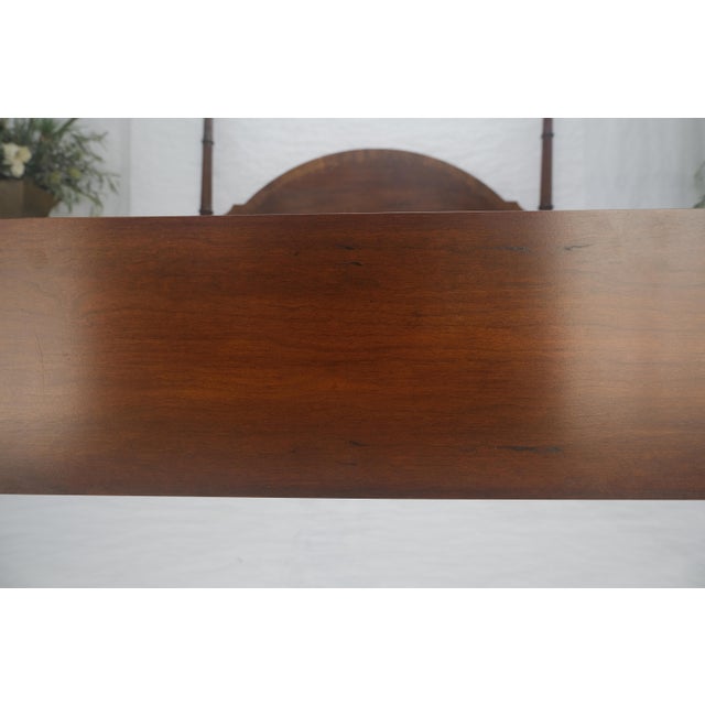 Wood Mahogany King Size Banded Headboard Poster Bed w/ Turned Finials MINT! For Sale - Image 7 of 15