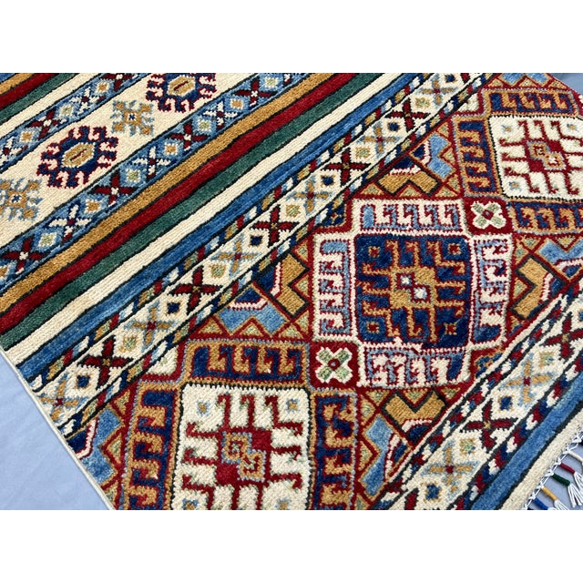 Beige Multicolor Khorjin-Design Wool Runner Rug, 2'7" X 13'11" For Sale - Image 8 of 15