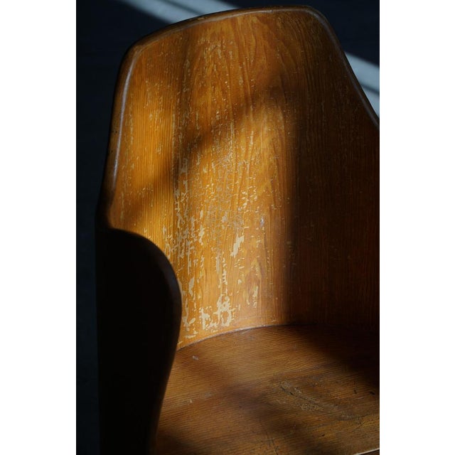 Mid-Century Scandinavian Modern Stump Chair in Pine, 1950s For Sale - Image 12 of 18