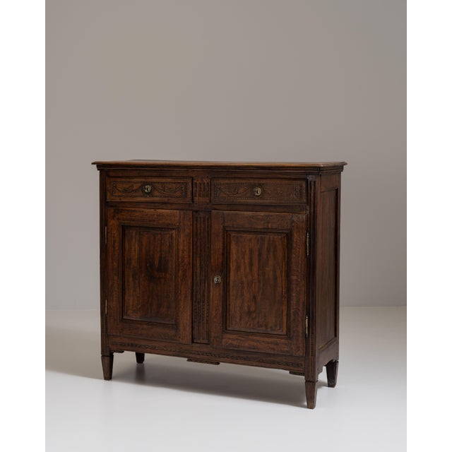 Amber 19th Century French Dark Brown Renaissance Buffet in Original Patina For Sale - Image 8 of 15
