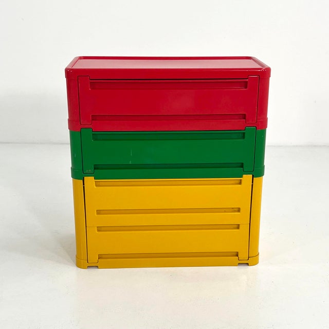 Multicolour Model 4964 Chest of Drawers by Olaf Von Bohr for Kartell, 1970s, in Good conditions. Designed 1970 to 1979...