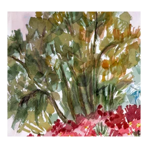 Garden Flowers in Bloom Landscape by Doris Warner