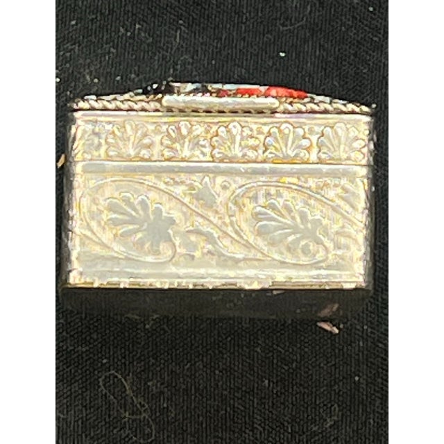 Mid 20th Century Vintage Italian Gilt Brass Square Micro Mosaic Pill Box - Floral Motifs For Sale - Image 5 of 10