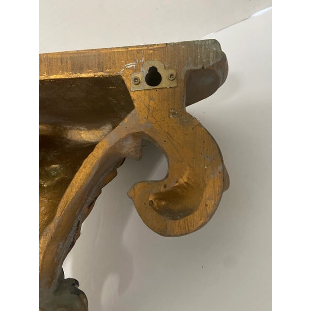 Mid 20th Century French Italian Style Giltwood Gold Wall Shelf For Sale - Image 9 of 11