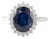 3.55 Ct Princess Diana Inspired Blue Sapphire Ring With Diamonds Halo Size 6.5 For Sale