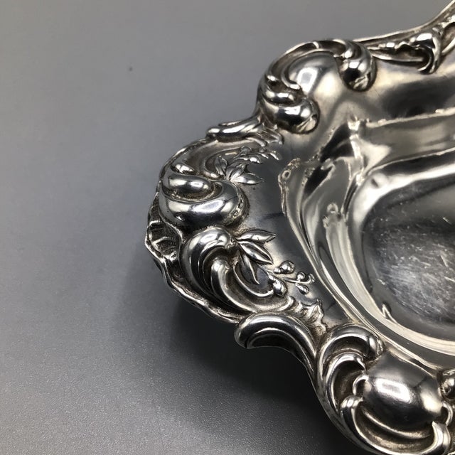 Antique International Silver Co. “W” Monogrammed Sterling Silver Pin Tray For Sale - Image 11 of 12