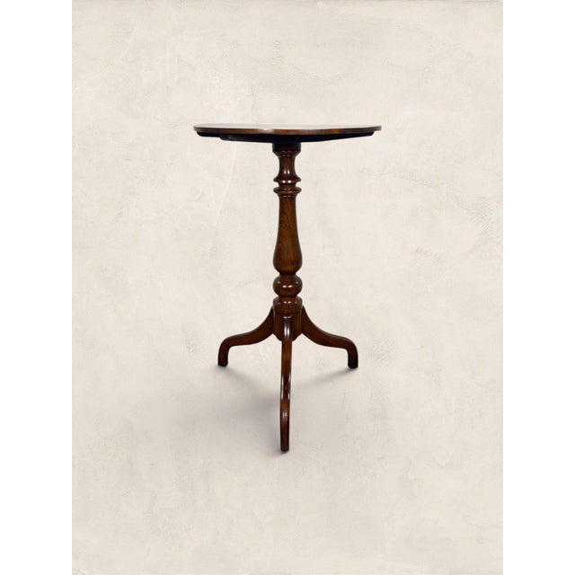 Brown Antique English Elm Tilt Topped Table For Sale - Image 8 of 10