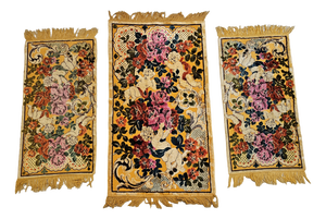Vintage Rugs in Printed Velvet, 1950s, Set of 3