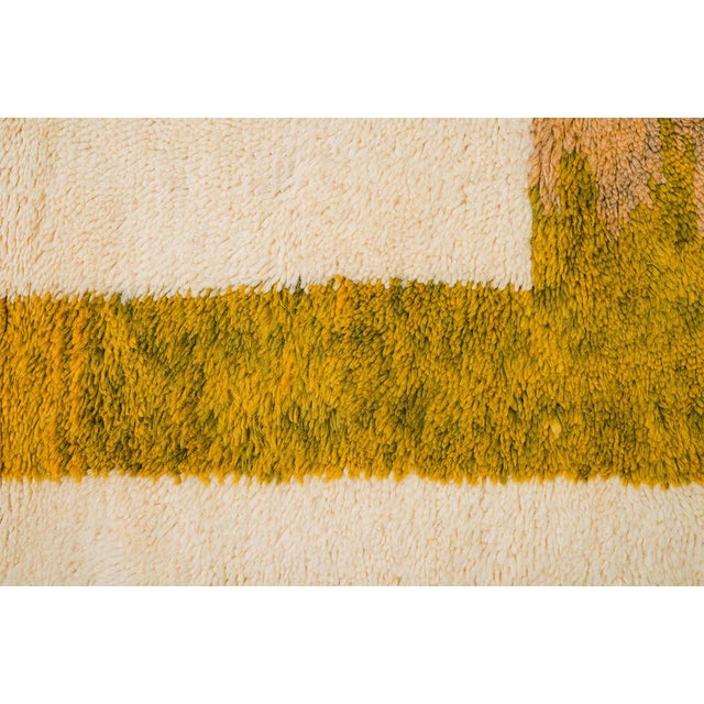 Textile Modernist Color-Block Hand-Knotted Moroccan Wool Rug | 9'11" X 6'9" | One of a Kind For Sale - Image 7 of 7