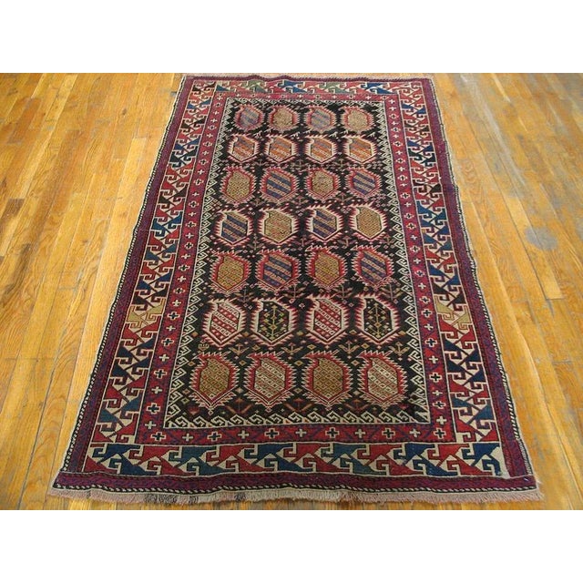 Antique Caucasian Rug, size: 3' 8'' x 6' 3'' Antique Caucasian Multicolor 1930s Rug, Circa Date: 1930s. This exceptional...