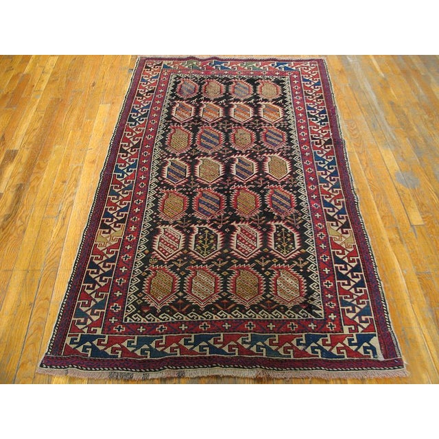 Antique Caucasian Rug, size: 3' 8'' x 6' 3'' Caucasian This is the general heading for all rugs made in the Caucasus...