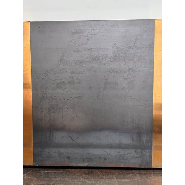 Ken Fulk Custom Long Wall-Mounted Zinc + Brass Headboard For Sale - Image 9 of 12