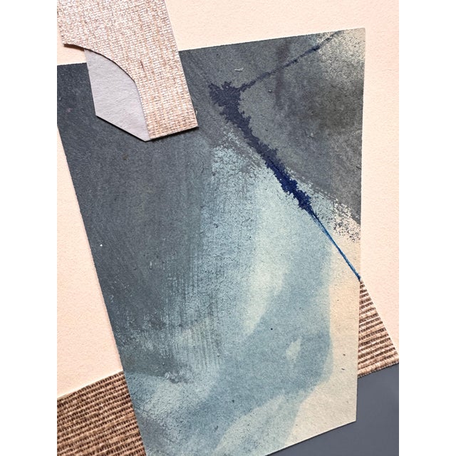 Blue "Im Blue 3" Original Mixed-Media Collage on Paper by Zac Woodiel For Sale - Image 8 of 8