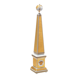 Rosenthal Versace “Carpe Diem” Gilt Porcelain Obelisk Clock — Limited Edition