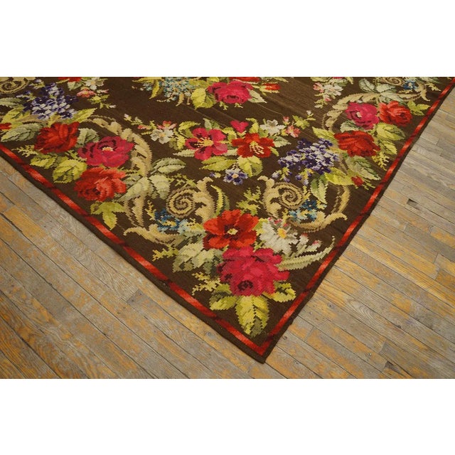 Textile 19th Century Besserabian Flat-Weave Carpet ( 7'2" x 7'2" - 218 x 218 ) For Sale - Image 7 of 12