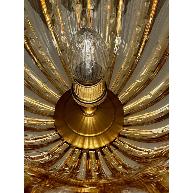 Murano Gold Glass Bell Shaped Chandelier or Pendant For Sale In Palm Springs - Image 6 of 12