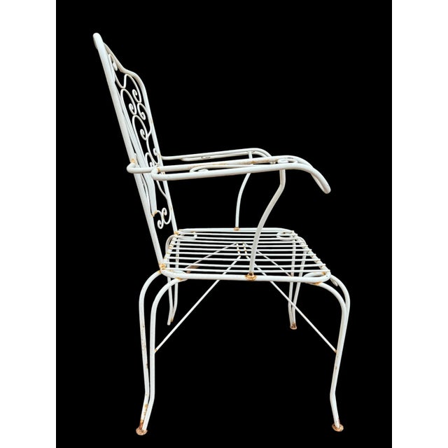 White Provencal Wrought Iron Armchairs, 1960s, Set of 4 For Sale - Image 8 of 14