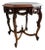 Victorian Style Octagonal Carved Wood Accent Table With Black Marble Top For Sale