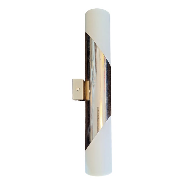 Vintage Minimalist Wall Lamp with Chrome-Plated Metal Frame and Two White Opal Glass Shades, 1970s For Sale