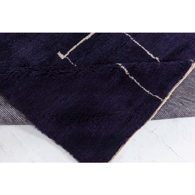 Navy Blue Modern Moroccan "Building Blocks" Hand-Knotted Wool Rug by Doris Leslie Blau For Sale - Image 8 of 8