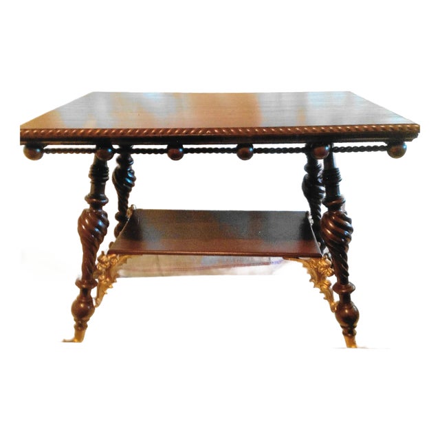 19th Century Merklen Brothers Mahogany Parlor Table. For Sale