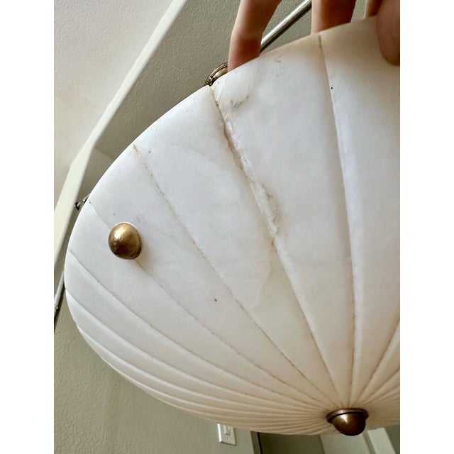 Directoire Style French Alabaster Pendant Chandelier For Sale - Image 11 of 18