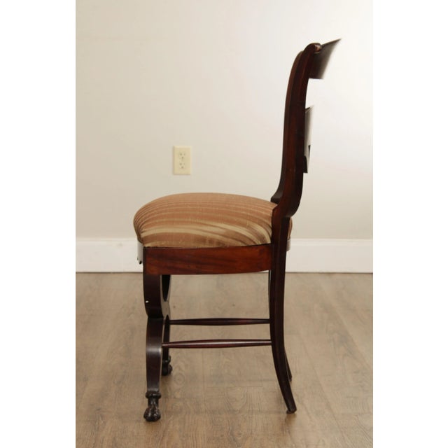 Wood Early 19th Century American American Classical Period Mahogany Side Music Chair For Sale - Image 7 of 13