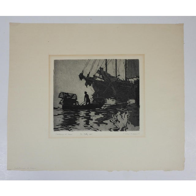 1965 Lobsterman at Dawn Etching For Sale - Image 4 of 4