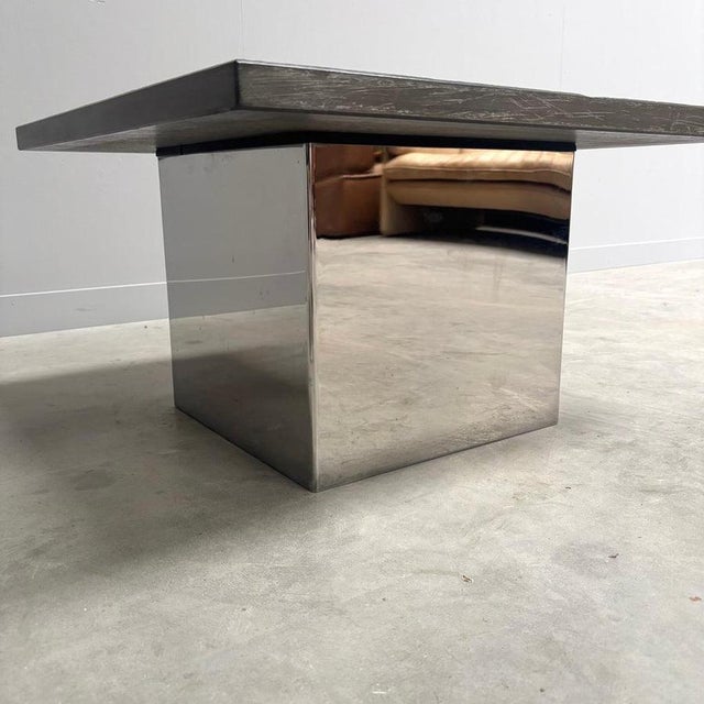 Stainless Steel and Stone Coffee Tables by Peter Draenert, 1970s, Set of 2 For Sale - Image 13 of 18