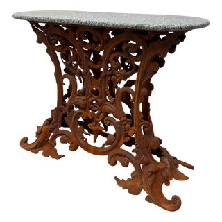 Antique Cast Iron Console Table For Sale