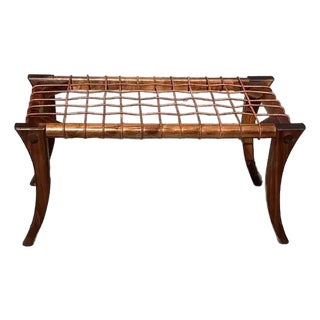 Mid Century Solid Walnut Klismos Bench For Sale