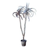 Vintage Italian Silver Tole Palm Tree For Sale