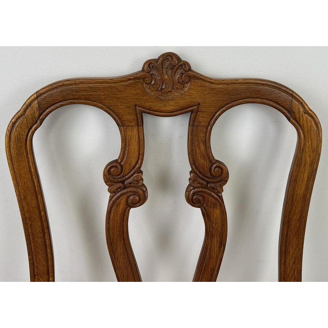 Vintage French Dining Chairs in Oak, Set of 8 For Sale - Image 9 of 14