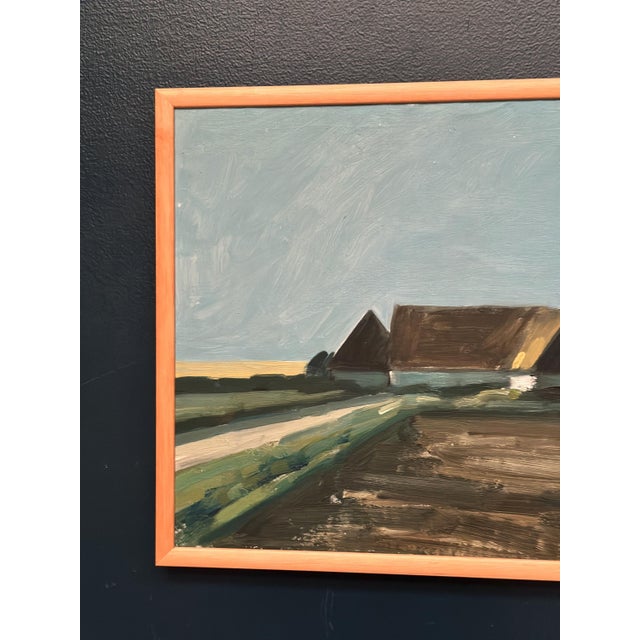 Original Swedish Oil on Canvas – “Farmhouse” by Bengt Hillgrund – Signed – Vintage & Framed – 43 × 35 cm (16.9" × 13.8")...