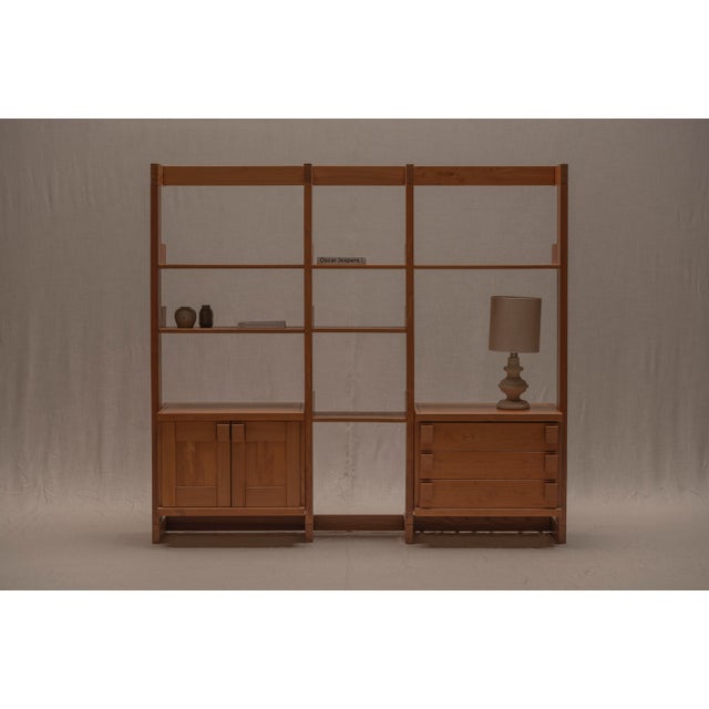 French Minimalist Wall Unit in Elm from Maison Regain, 1970s For Sale - Image 16 of 16