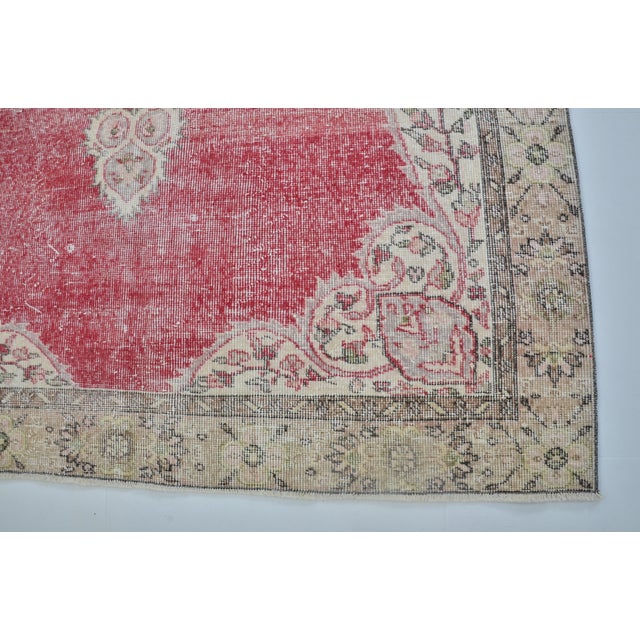 Oushak Vintage Wool Area Carpet For Sale In Phoenix - Image 6 of 7