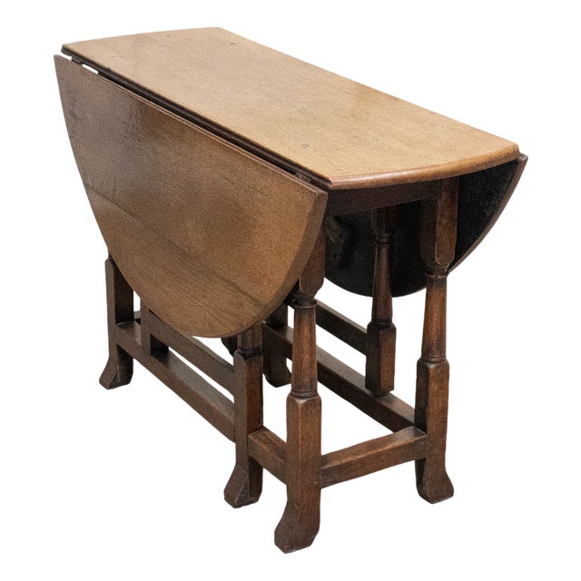 English Oak Drop-Leaf Table, 19th Century For Sale
