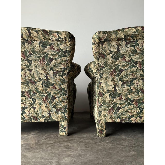 Sage Acanthus Tapestry Club Chairs, John Hutton for Donghia Luciano, 1990s, Pair For Sale - Image 10 of 18