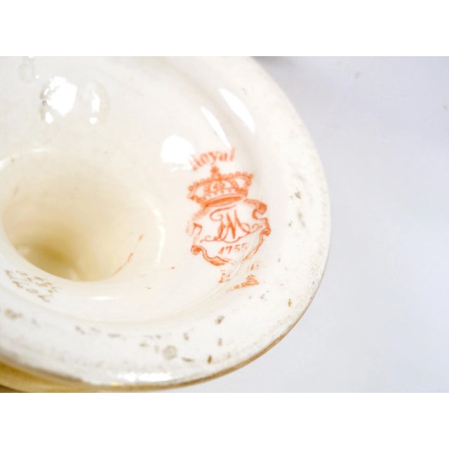 Antique German Porcelain Hand Painted / Gilt Decorative Vase For Sale - Image 9 of 10