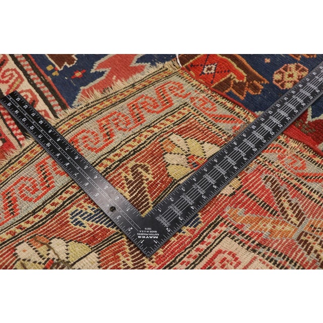 Late 19th Century Late 19th Century Antique Russian Caucasian Kazak Rug, 04'00 X 08'00 For Sale - Image 5 of 9