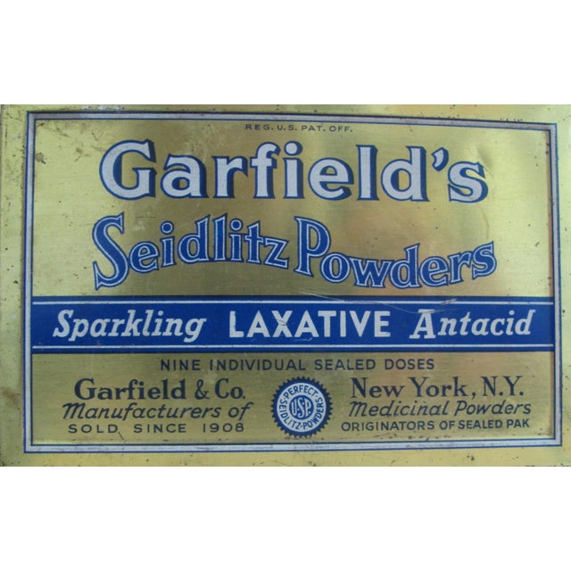 A fun vintage Garfield's Seidlitz Powders Tin ready to store all your buttons and goodies! Note from the seller, "I love...